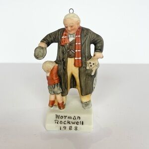 Norman Rockwell Holiday Ornament Red Cream Accents Vintage Discovery Collection